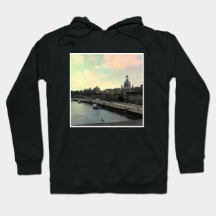 Beautiful Retro Photography from Dresden Germany sightseeing with rainbow sky Hoodie